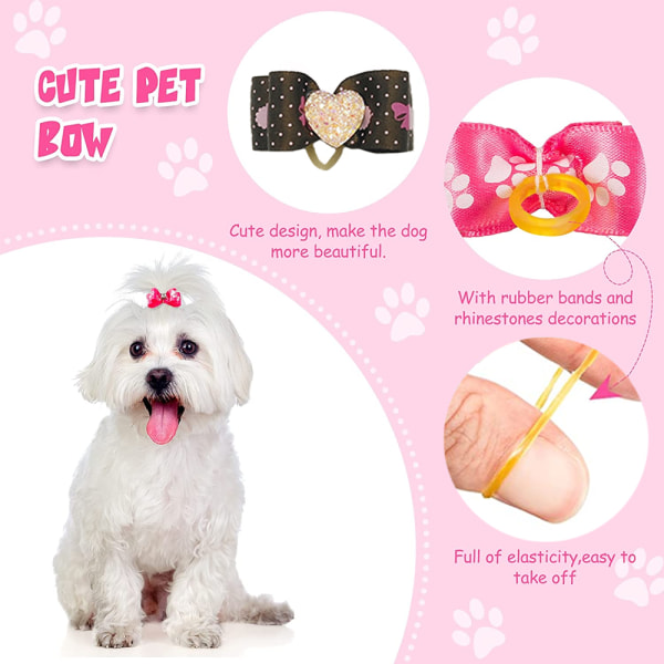 15 st Pet Bowknot Bows Snygga Pet Grooming Produkter Polyester
