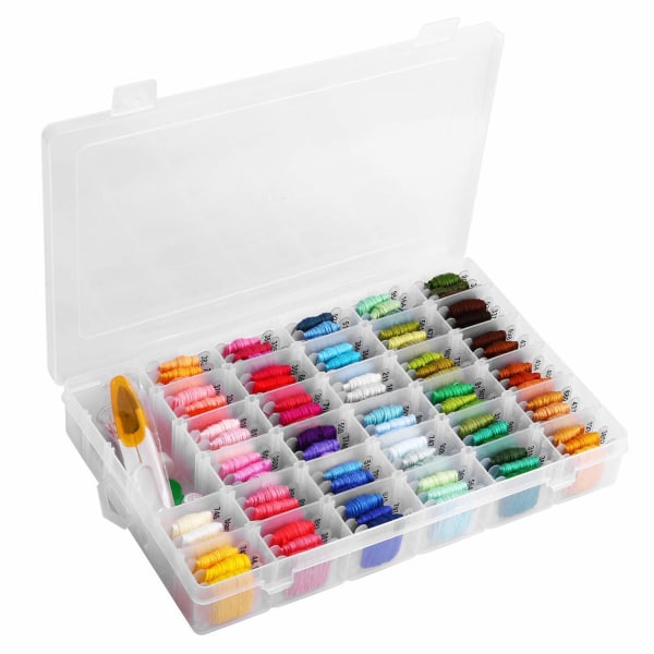 Broderi Floss Set med Organizer Box 96 regnbågsfärger