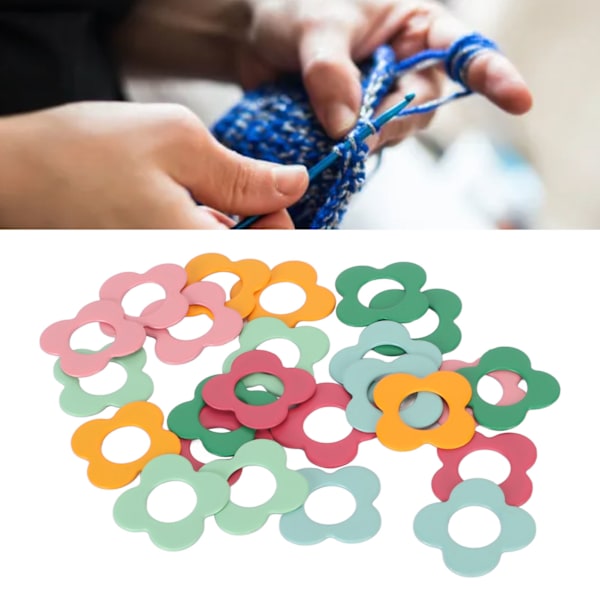 Blandade Färger Zinklegering Blomstil Maskmarkörer, Kvalitetsmaterial Lätta Maskmarkörer för Markering av Maskor, Praktisk Gåva för Stickning