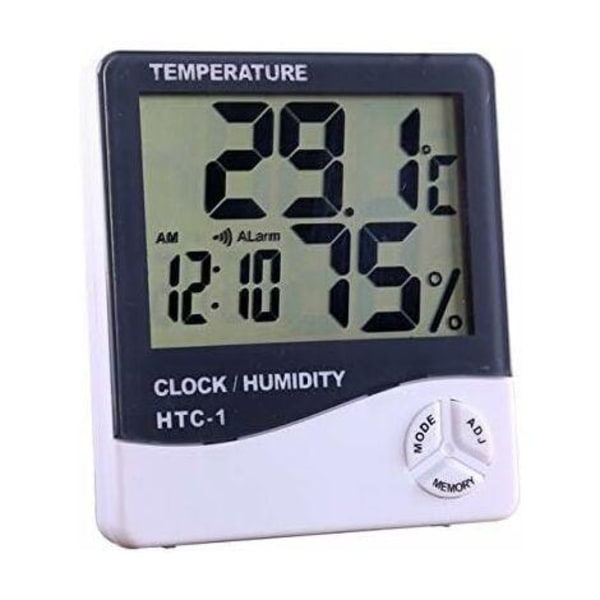 Hygrometer inomhus och utomhus Digital termometer Hygrometer Elektronisk LCD väderstation (Färg: Vit)