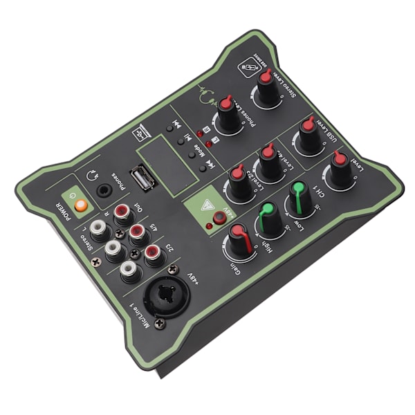 5-kanals linjemixer Mini-ljudmixer med Bluetooth USB-efterklangseffekt för mobiltelefoner surfplattor datorer