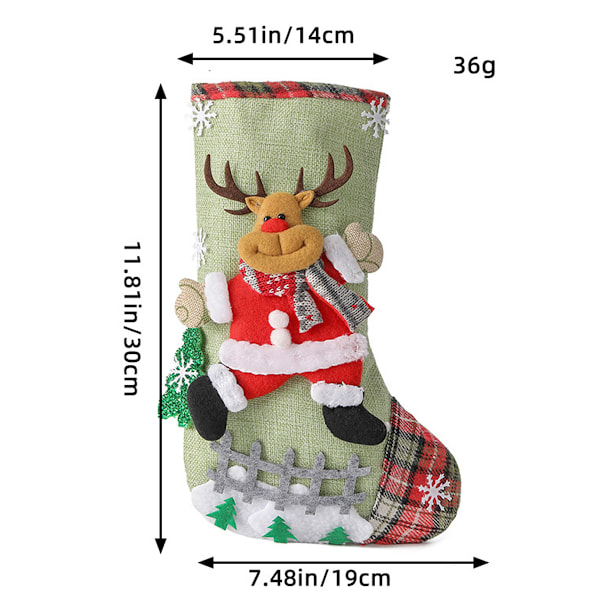 Söt Julstrumpa Julfest Julstrumpa