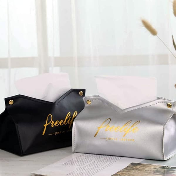 2 stk. Tissue Holder, PU Tissuebokser, PU Lær Tissueboks Ho