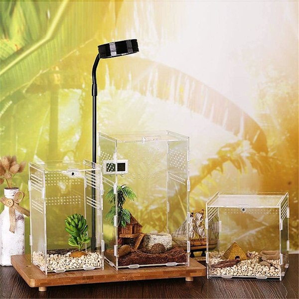 Akryl Reptilhabitat, Mikrohabitat med Premiummaterial för Klar Observation (Horisontell eller Vertikal Stil)