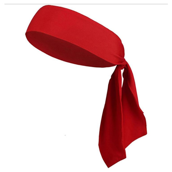 Bandana med band, Tie back headband fukttransporterande atletisk sport pannband, Röd