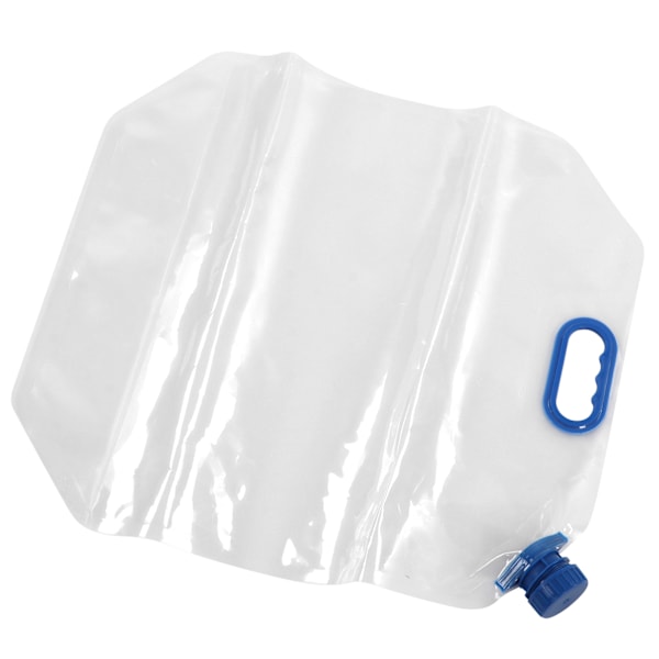 15L hopfällbar vattenbehållare väska transparent PVC återanvändbar frysbar vattenbehållare för nödsituationer utomhuscamping blå