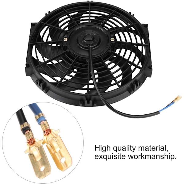 12V 80W Bilkylare Universal 10 Böjda Blad Elektrisk Kylare Motor Kylare Fläkt för Bil med Monteringssats 12 Tum