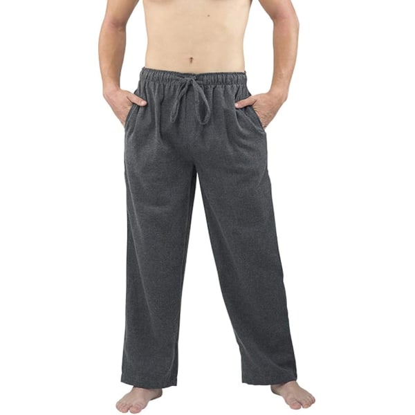 Pyjamasbyxor i flanell för män - Bekväma bomullsunderdelar Sov- eller loungekläder