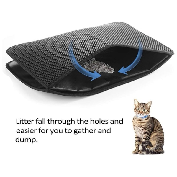 Överlägsen Kattsandsfångarmatta, Honeycomb-design för Effektiv Kattsandsfångst - Din Ultimata Lösning för Kattlådan (Dubbla Lager)