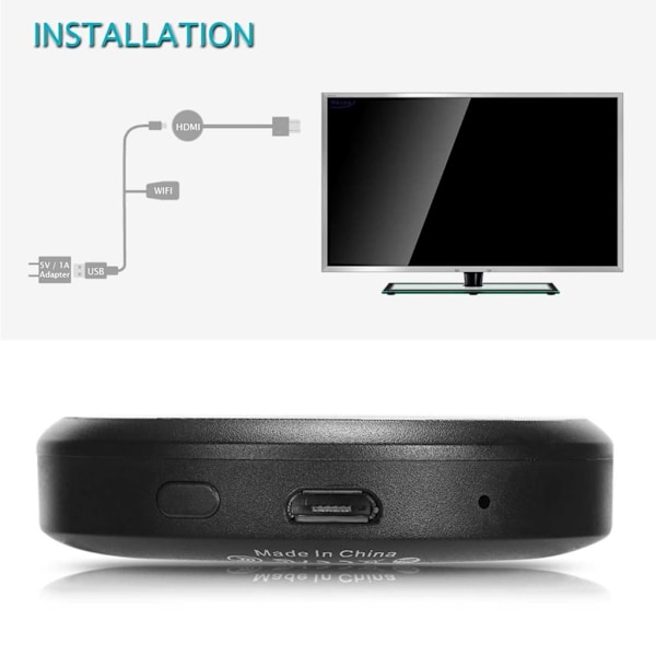 Trådlös HDMI-adapter med skärmrotation med en knapptryckning för högupplöst visning, kvalitetssupport för skärmspegling