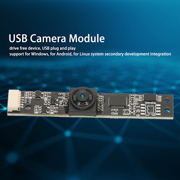 Högupplöst USB-kamera, Autofokusmodul med mikrofon för sömlös inbäddad webbkameraupplevelse, Plug and Play för bred kompatibilitet, Idealisk för