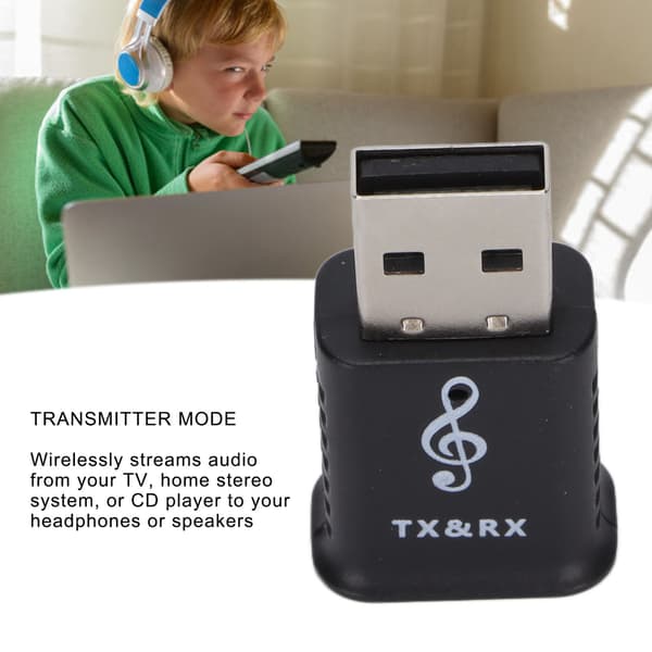 Rød eller blå Bluetooth-adapter, krystalklar lyd trådløs forbindelse til bærbare enheder, Plug and Play multifunktionel LED-lysindikator, support