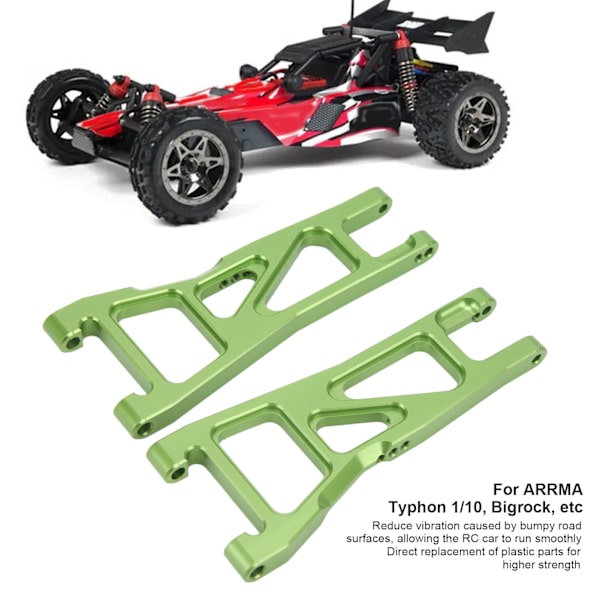 1 par aluminiumlegering främre nedre upphängningsarmar svängarmar för ARRMA Typhon 1/10 RC bil uppgraderingsdelar Grön