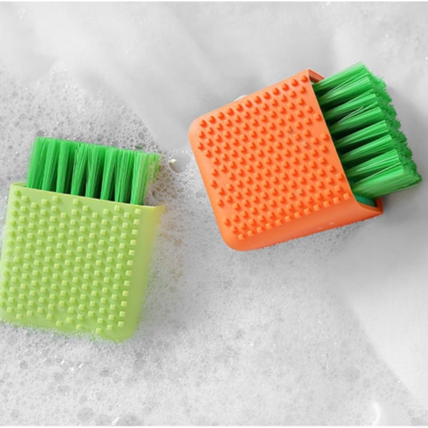 2-pack silikontvättborste Skrubba Flerbruks hushållstvättborste Skurborste för dubbla användningsområden för kläder Underkläder Skor, plast mjuk