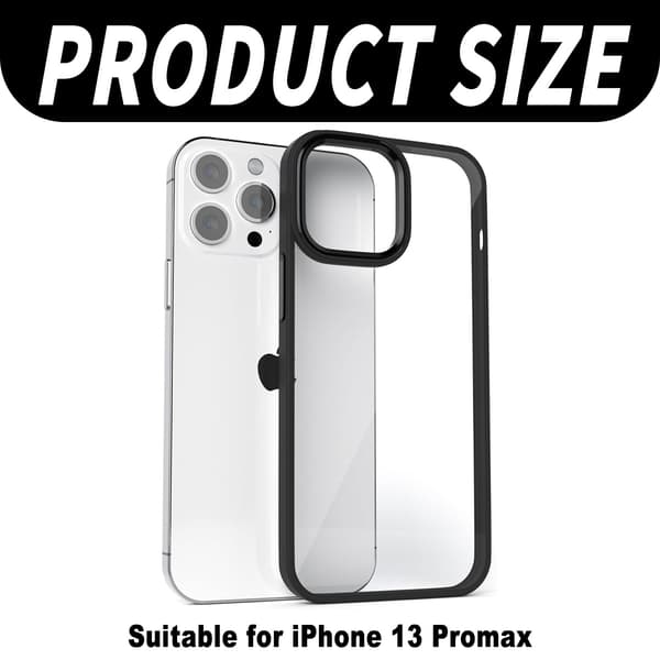 iPhone-puskurikotelo - Läpinäkyvä mustalla värillä iPhone 13 Pro Maxille