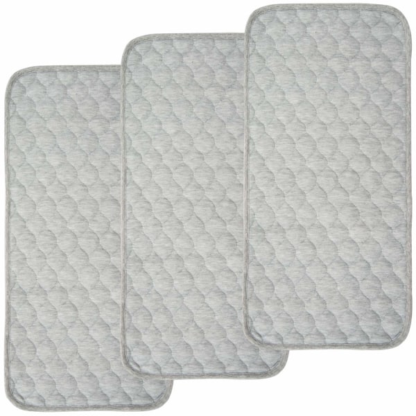 Tjockare vattentäta skötbäddsunderlägg i bambu, 3-pack (grå)