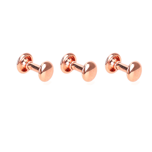 100 set metallnitar rosguld stark glans hög hårdhet metall lädernitar för DIY läderhantverk bälten 7x8mm