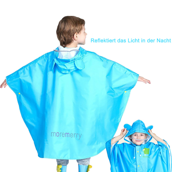 Regnponcho Barn Regnkappa Flickor Pojkar 100% Regnfast Bärbar Hopvikbar Regnrock Barn Regnponcho Cykel med Förvaringsväska Regnjacka Barn Vattentät