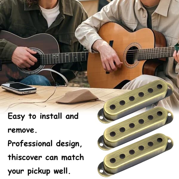 Enkelspolig Pickup-skydd för ST SQ Elgitarr, Elgitarr Ersättning Mässing Pickup Monteringsring Set, Gitarrtillbehör Ersättningsdel