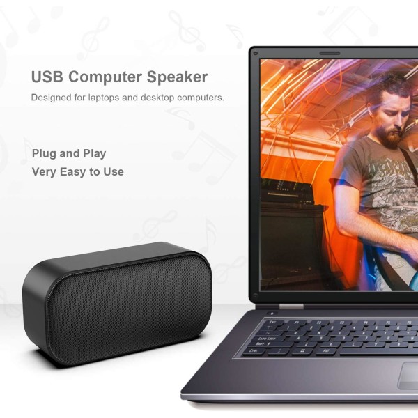 USB-datorhögtalare, PC-högtalare för bärbara datorer och USB-drivna små soundbar-högtalare med högkvalitativt ljud Plug-and-play