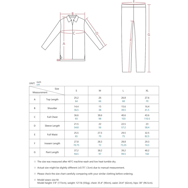 Dam Pyjamas Set Bomull Pyjamas Långärmad Kvinnor Sovkläder Loungewear S~XL