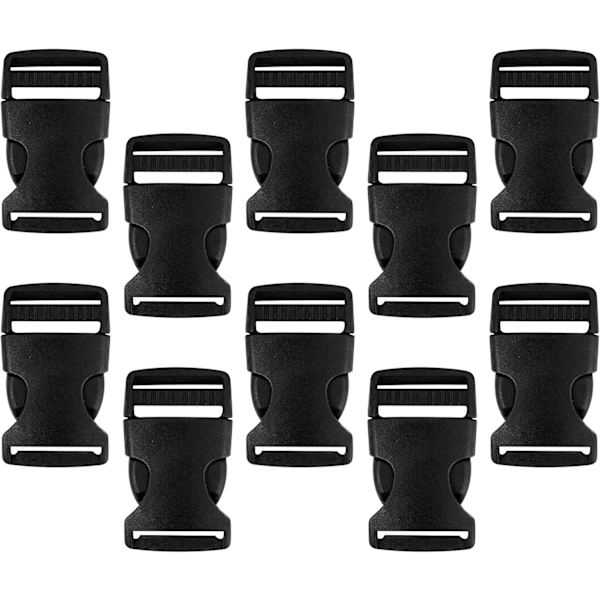 10 st Webbing Spänne 25mm POM Ryggsäck Spänne Fäste Remklämma Svart Justerbar Plast Spänne Snabbspänne Säkerhetsrem Spänne för