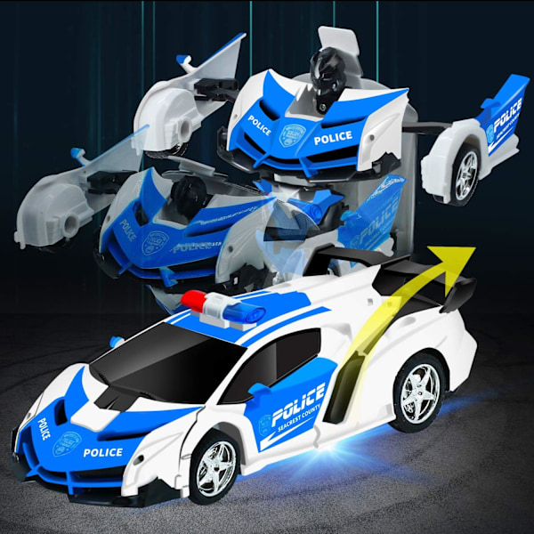 Fjärrkontroll Transformerbil Robot Leksaker för Pojkar med Ljus RC Bil 2.4Ghz 1:18 Uppladdningsbar 360° Roterande Racerbil Födelsedagspresenter Leksaker för Barn Pojkar