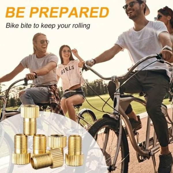 6 stycken Presta-ventil-adapter, Presta till Schrader-konvertering för cyklar, pumpa dina däck med en standardpump eller luftkompressor, 12 stycken däck