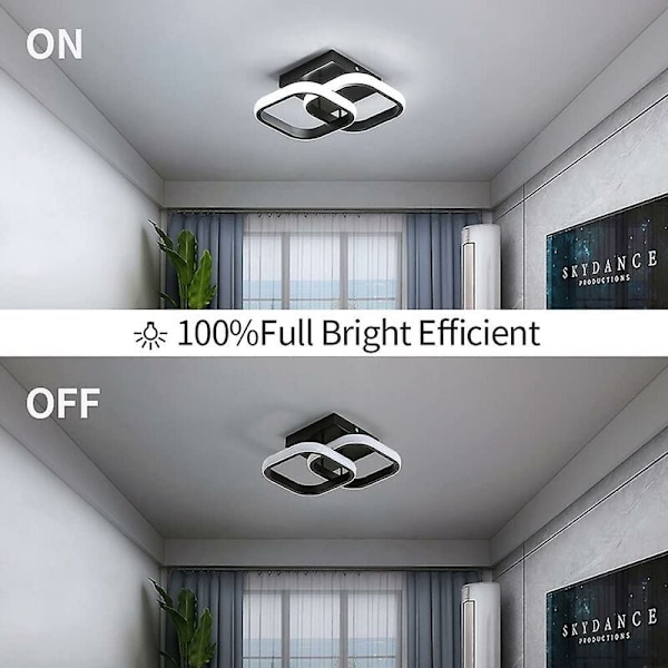 Fyrkantig Taklampa, Modern LED Postmodern Design, 20W Kallvitt Ljus För Kök Vardagsrum Sovrum Matsal Kontor Hotell (Enkel Installation)