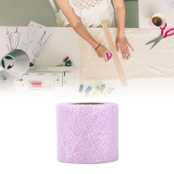 Tulle Rulle Symfoni Spindel Rörigt Nät Tulle Rulle DIY Båge Hårprydnad Material BandLila