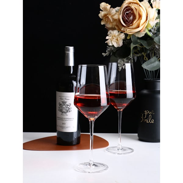 Rödvinsglas, vinglasuppsättning, 380 ml glaskoppar, 2-pack