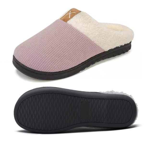 Kvinnors Slip on Fuzzy House Tofflor Memory Foam Tofflor Scuff