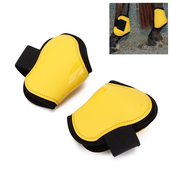 Häst Tendon Boots 4 ST Skyddande Bekväma och Justerbara Boots för Häst Hoppning Gul Set med 2 Bakben Boots (XL)