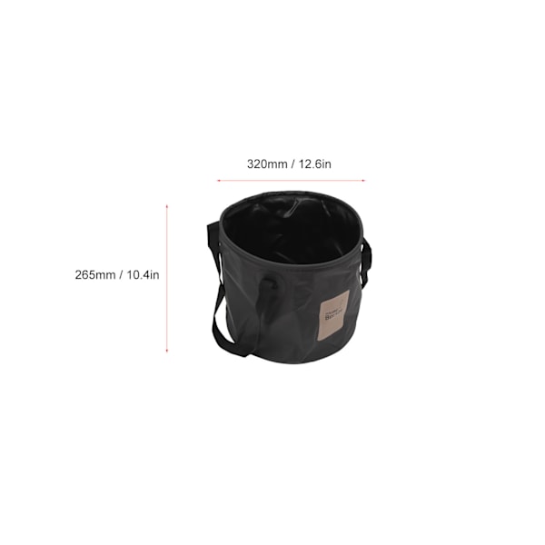 20L Bärbar Camping Hink PVC Fällbar Vattenhink Hög Kapacitet Hopvikbar Behållare för Utomhusaktiviteter Svart