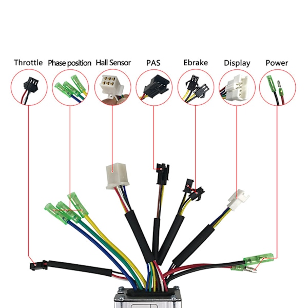36V 48V 250W Elektrisk Cykel Konverteringskit Motor Controller Tumgas PAS Pedal Assist Sensor Display Meter