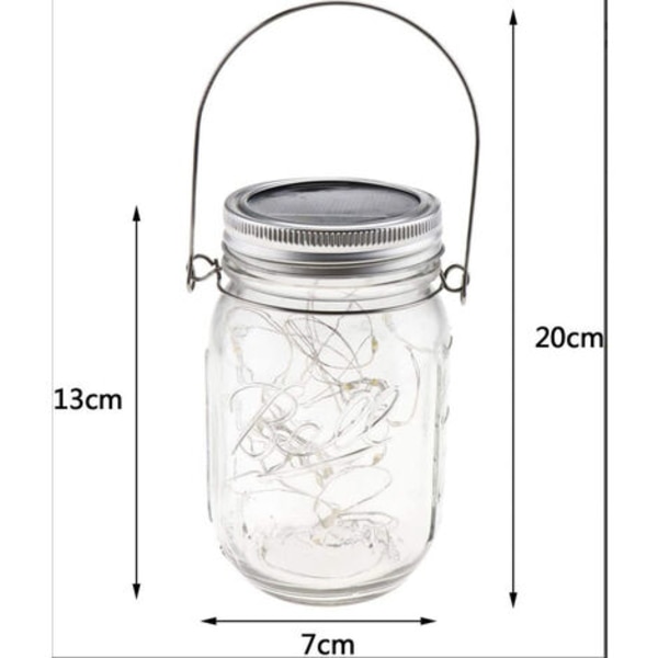 Solcellslampor utomhus 4-pack 30 LED Mason Jar-lampor solcellslampor, vattentäta hängande lampor för uteplats, veranda, trädgård, däck, balkong, gräsmatta, pool