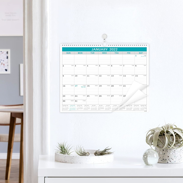 Kalender 2022 - Väggkalender 2022 från januari 202 till juni 2023, 12 månaders kalender med datum, tjockt papper för organisering och planering