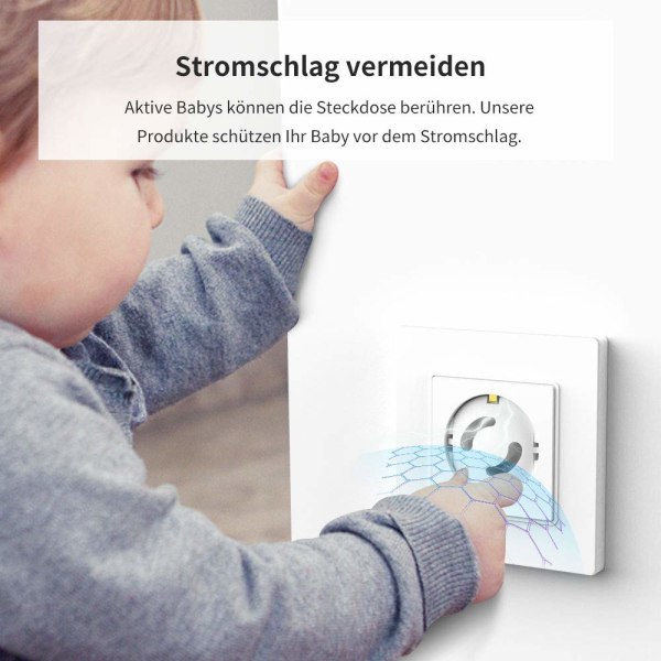 Uttag Barn Säkerhetslås, Tjockning Barn Säkerhetsuttag - Uttagsskydd för Uttag med Rotationsmekanism (20 Stycken)