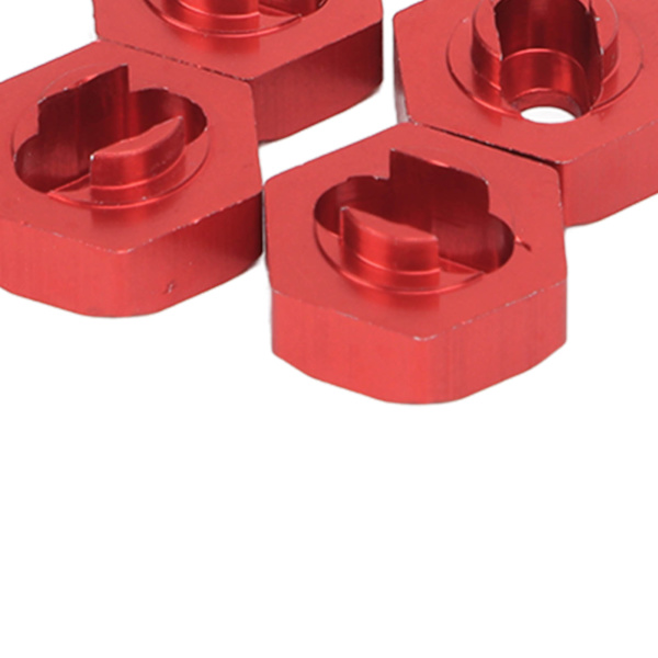 4PCS hjulnavadapter i aluminiumlegering, hjulnavkoppling för Traxxas LaTrax Teton 1/18 RC-bil, röd