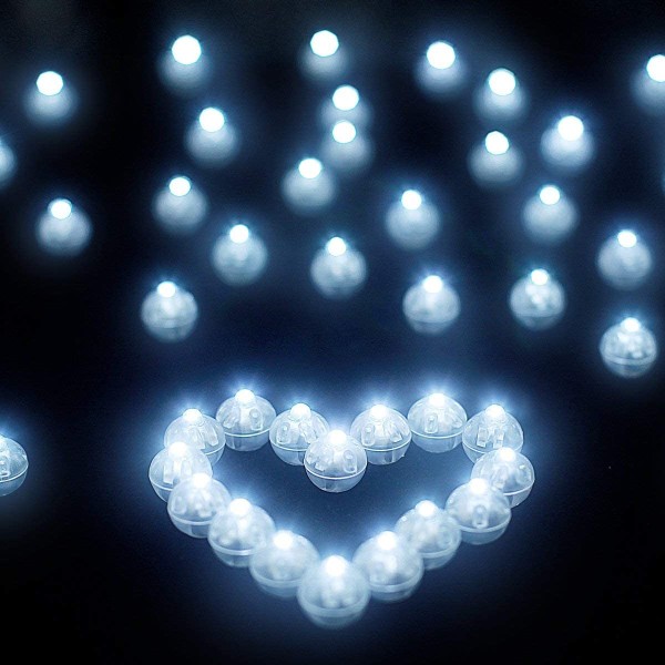 100 st LED ballongljus, superljus mini rund ballongljus