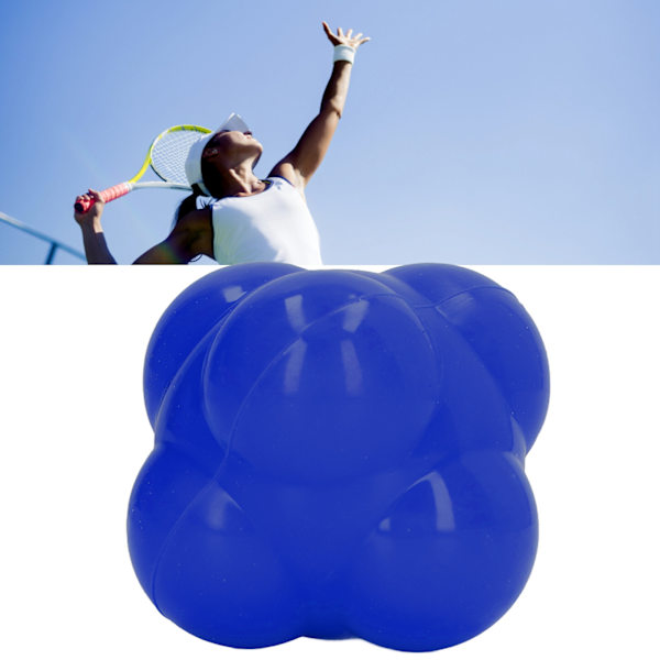 Reaktionsboll i gummi, ljus färg, hexagon, reaktionsboll för att förbättra hand-öga-koordination, smidighet, blå