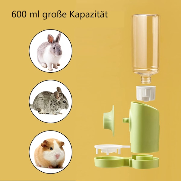 Vattenflaska för husdjur, säkra giftfria material hängande läckagesäker vattendispenser ger färskt vatten, toppfyllningsdesign för enkel påfyllning, tyst automatisk