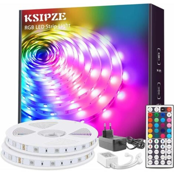 10m Rgb LED-remsa flexibel färgförändring med ljusstark 5050 Smd LED-remsa med 44-tangenters IR-fjärrkontroll och 12v strömförsörjning LED-lampor för