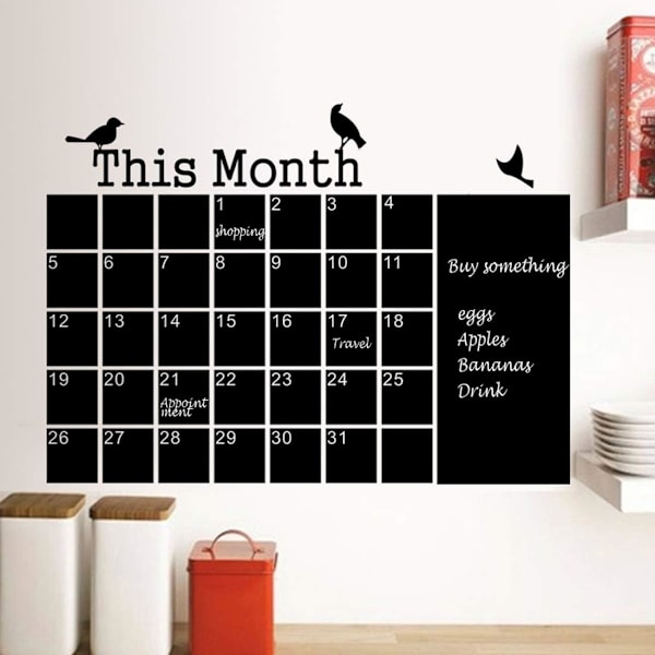 Modern Krita Väggdekal Kalender, Vattentät Självhäftande DIY För Smidig Ytapplicering I Sovrum Och Vardagsrum, Stor Peel And Stick
