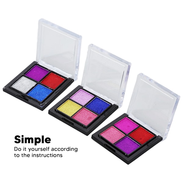 Nagelpulver Set, Solid Spegeleffekt Ultrafint Pulver Manikyr DIY Hack, Bred Användning För UV Gel Naglar, 3st (12 Sorter Pulver)