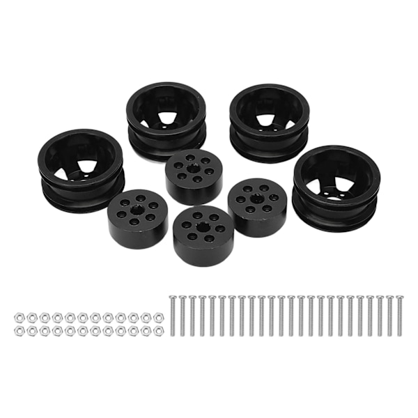 RC-hjulnav i aluminiumlegering för WPL Fj40 C14 C24 B14 B24 B16 B36 1/16 modellfordon - Svart