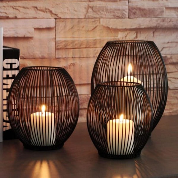 Trådlös Batterilampa, Metallbur Lampa För Matsal Vardagsrumsinredning, Timer USB-driven LED-lykta För Inomhus Utomhusinredning