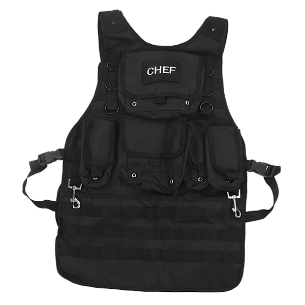 Molle Canvas Förkläde BBQ Grill Kock Förkläde Utomhus Camping Verktyg Förkläde med Förvaringsfickor