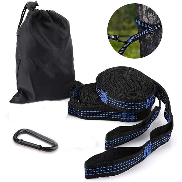 1 par hängmattsfästen hängande remmar träremmar med 14 öglor 280cm * 2.5cm Max 500kg för camping vandring picknick utomhusresor
