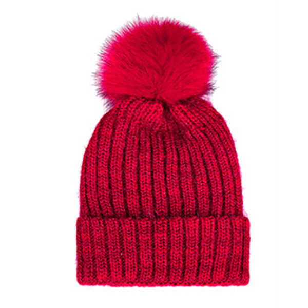 Unisex vintermössa | bobble hatt | Fleecefodrad mössa, röd